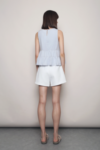 Slow Living Tiered Babydoll Top Powder Blue