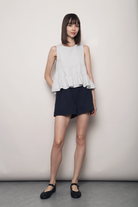 Slow Living Tiered Babydoll Top Ash Grey