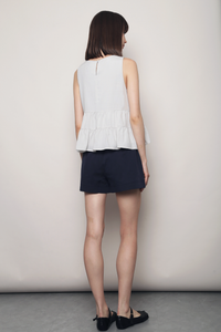 Slow Living Tiered Babydoll Top Ash Grey