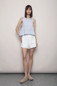 Slow Living Tiered Babydoll Top Powder Blue