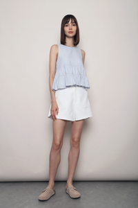 Slow Living Tiered Babydoll Top Powder Blue