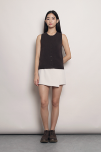 Smartie Knit Vest Top Brown