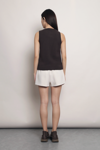 Smartie Knit Vest Top Brown