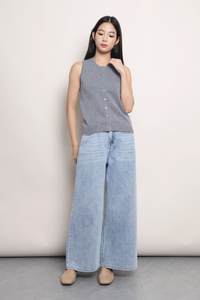 Smartie Knit Vest Top Grey