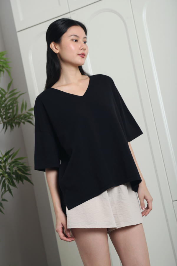 Smith Refined Boxy Knit Top Black (Backorder)