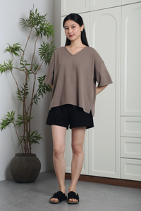 Smith Refined Boxy Knit Top Taupe