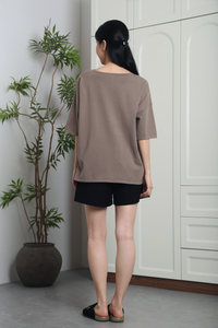 Smith Refined Boxy Knit Top Taupe