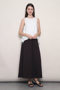 (Regular) Soft Motion Pleated Pants Brown
