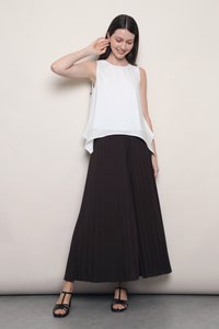 (Petite) Soft Motion Pleated Pants Brown
