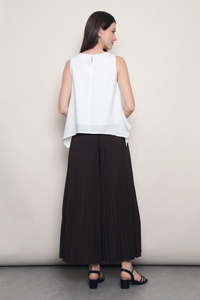(Regular) Soft Motion Pleated Pants Brown