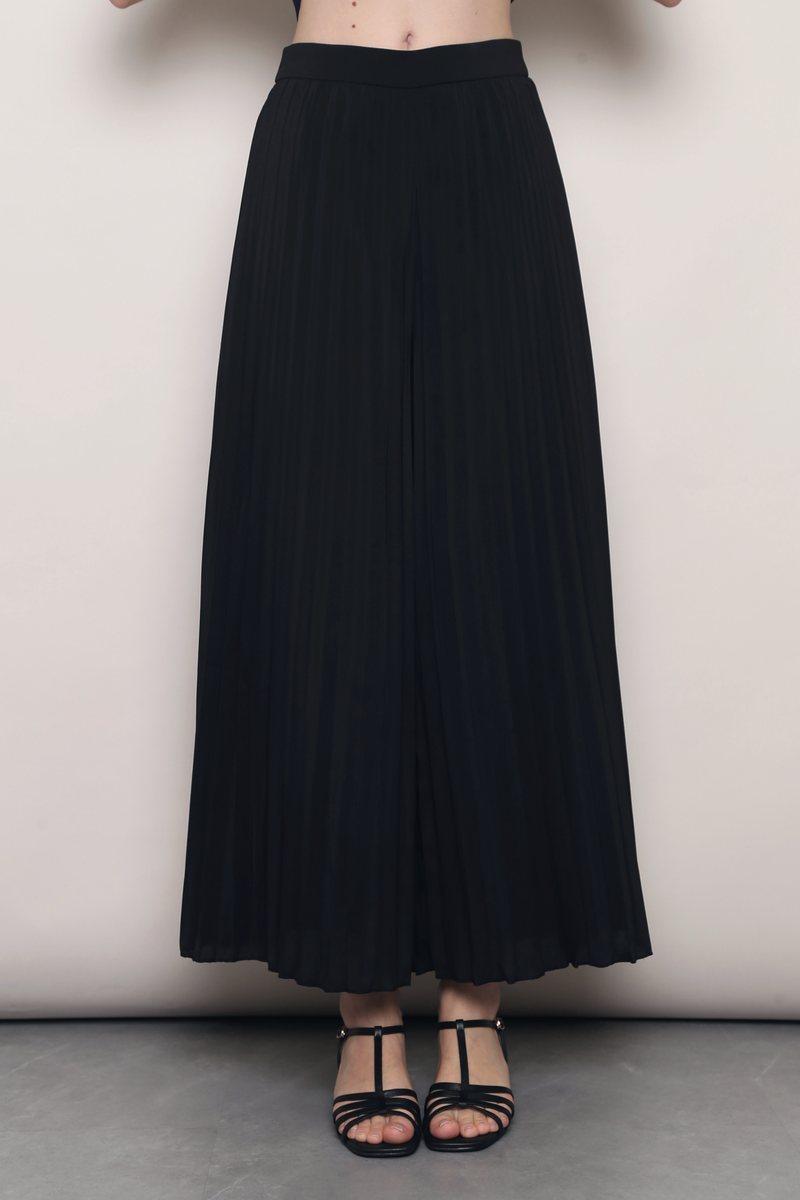 (Regular) Soft Motion Pleated Pants Black