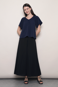 (Petite) Soft Motion Pleated Pants Black