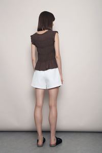 Soft Spoken Ruche Top Brown