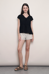 Souffle Ruffles Blouse Black