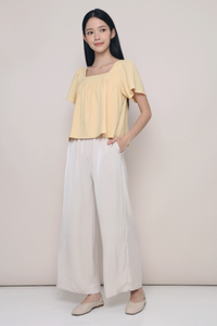 Stevie Square Neck Flutter Top Sunshine