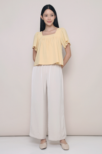 Stevie Square Neck Flutter Top Sunshine