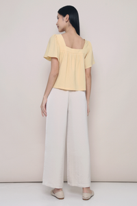 Stevie Square Neck Flutter Top Sunshine