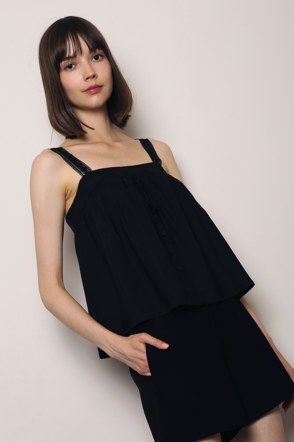 Sugarplum Lace Babydoll Top Black