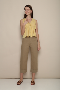 Sulla Cuffed Smart Pants Khaki