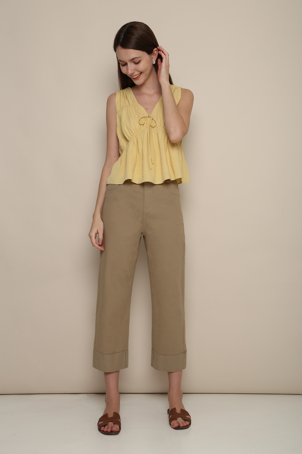 Sulla Cuffed Smart Pants Khaki