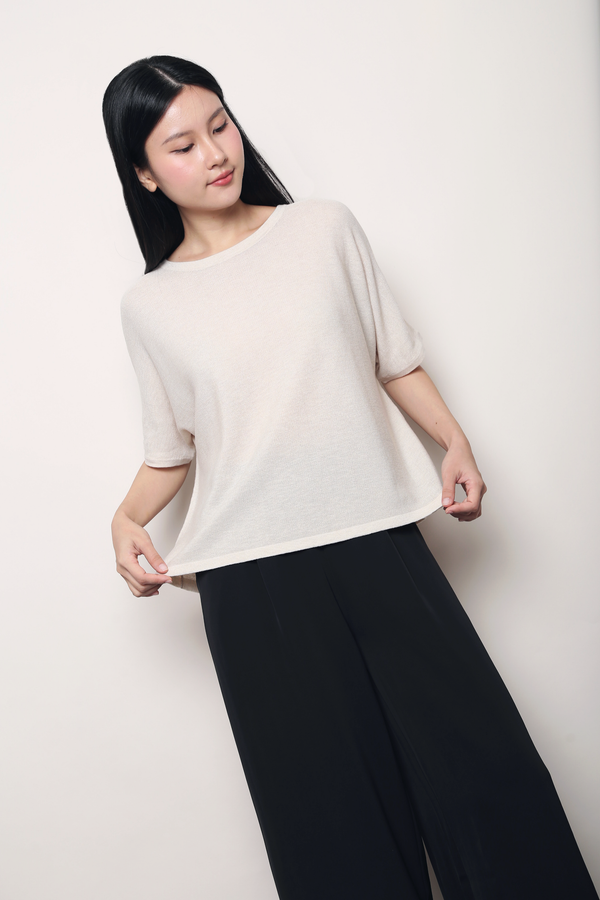 Sunday Best Boxy Knit Top Cream