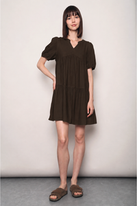 Sundown Babydoll Dress Olive Brown (Backorder)
