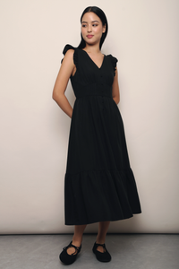 Sweet Pea Flutter Midaxi Dress Black