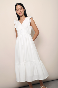 Sweet Pea Flutter Midaxi Dress White