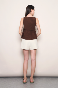 Sweet Reverie Babydoll Top Brown