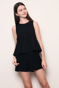 Sweet Reverie Babydoll Top Black