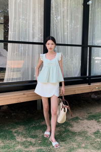Naomi Picnic Gingham Blouse Apple Mint