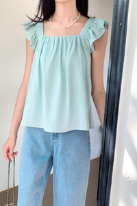 Sweet Pea Flutter Top Ice Blue