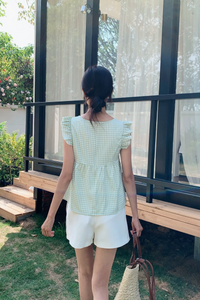 Naomi Picnic Gingham Blouse Apple Mint