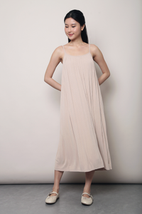 Swoon Pleat Around Strappy Dress Nude Blush