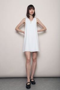 Tie the Knot Shift Dress White