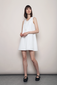 Tie the Knot Shift Dress White