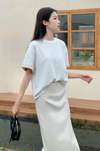 Toni Colorblock Boxy Tee White/Beige