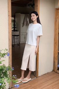 Toni Colorblock Boxy Tee White/Beige