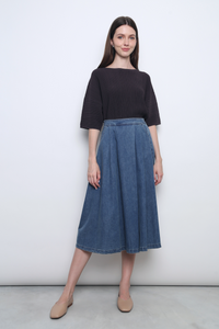 Tosca Micro Pleat Knit Blouse Ash Brown (Restock)