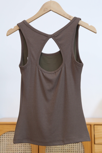 Tria Ribbed Tank Top Chestnut Brown (Backorder)