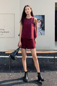 Twilight Pearl Shorts Merlot