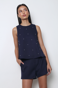 Twilight Pearl Top Navy