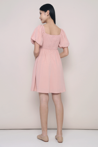 Vera Pleated Mini Dress Blush Pink