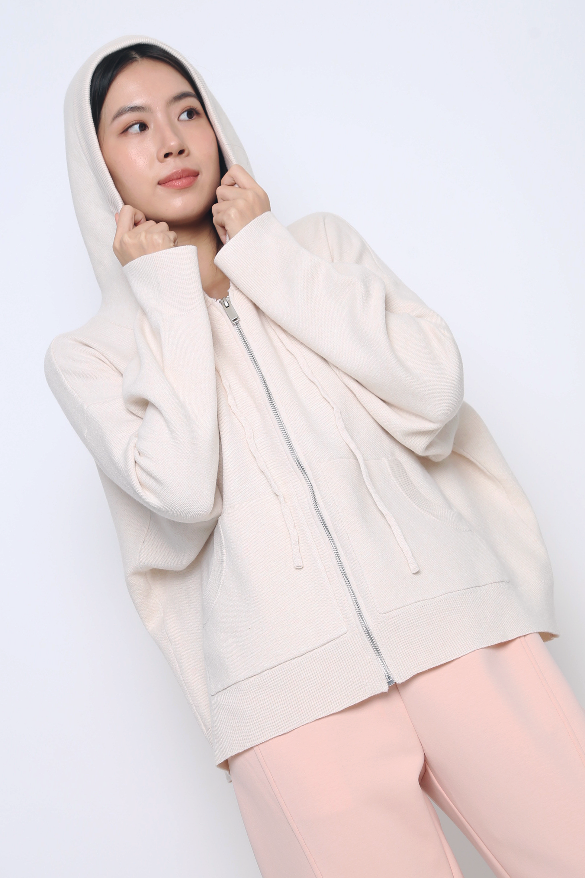 Warm Hug V2 Knit Hoodie Ivory