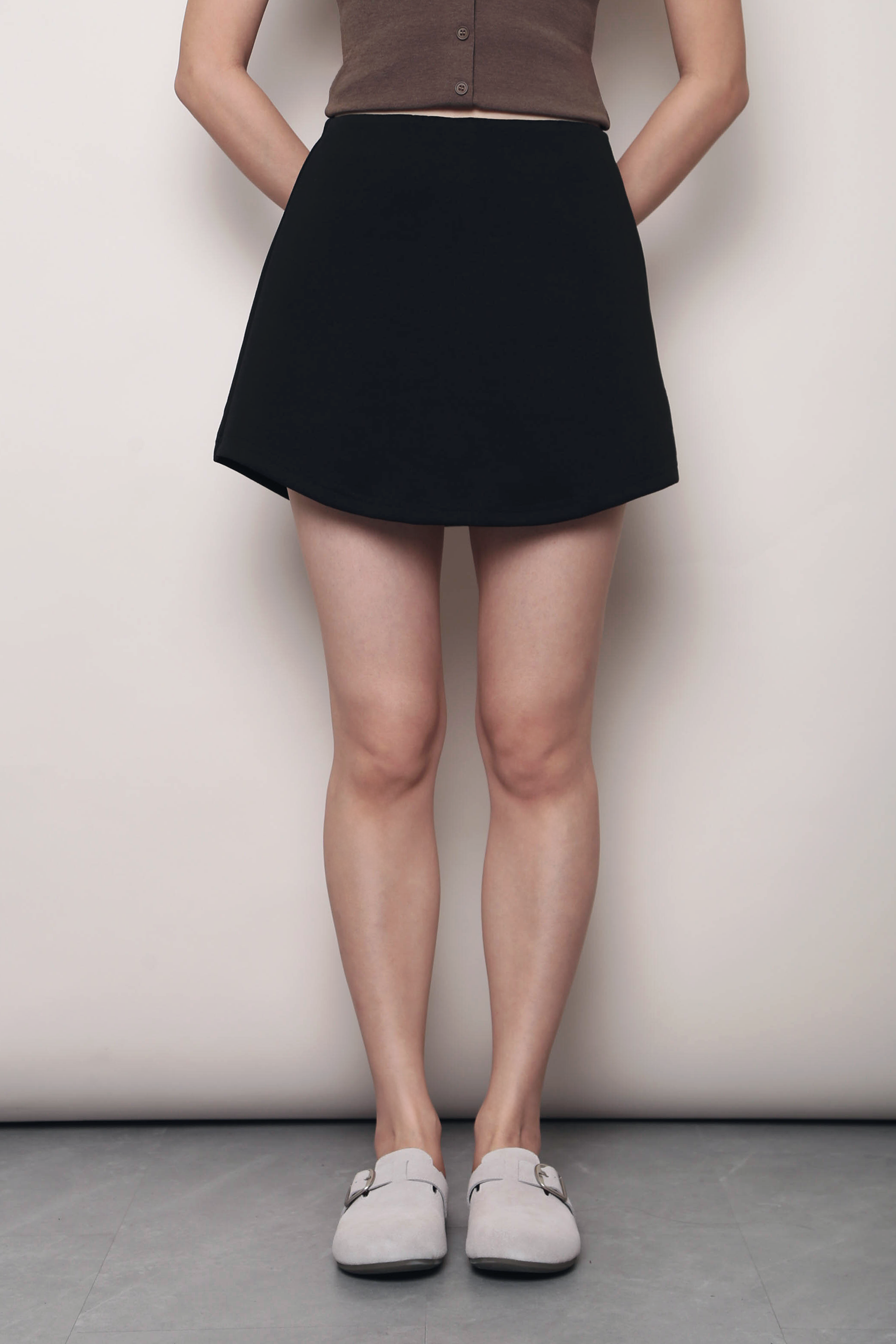 Wear Anywhere Curved Hem Skorts Black (Backorder)