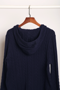 Westbourne Cable Knit Hoodie Navy