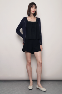 Westbourne Cable Knit Hoodie Navy