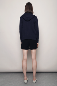 Westbourne Cable Knit Hoodie Navy