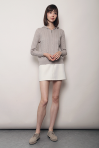 Westbourne Cable Knit Hoodie Taupe