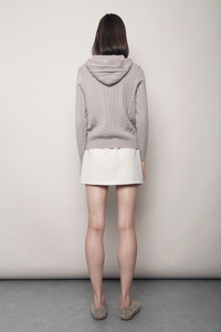 Westbourne Cable Knit Hoodie Taupe